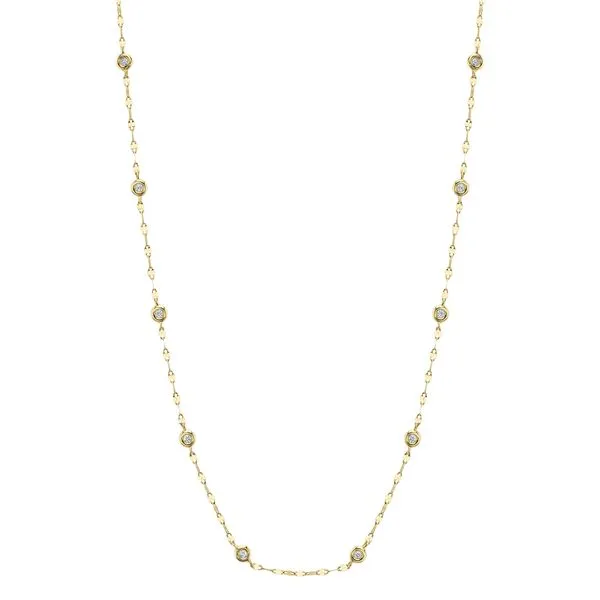 14K Yellow Gold Necklace With 10 Diamonds Image 4 Orin Jewelers Northville, MI