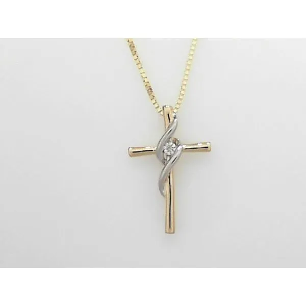 14K Two Tone Cross Pendant With Diamond Orin Jewelers Northville, MI