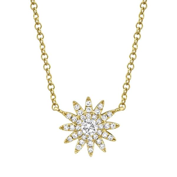 14k Yellow Gold Starburst Pendant With 37 Diamonds Orin Jewelers Northville, MI
