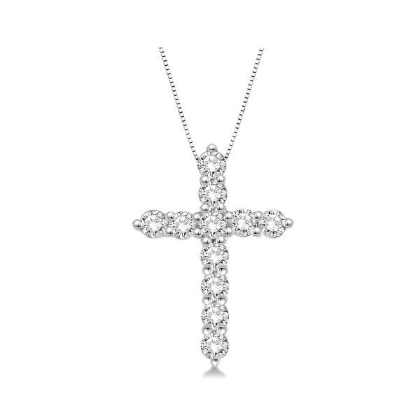 14K White Gold Cross Pendant With 11 Diamonds Orin Jewelers Northville, MI