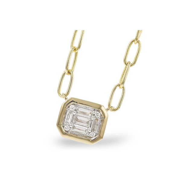 Baguette & Round Diamond Bezel Pendant Orin Jewelers Northville, MI