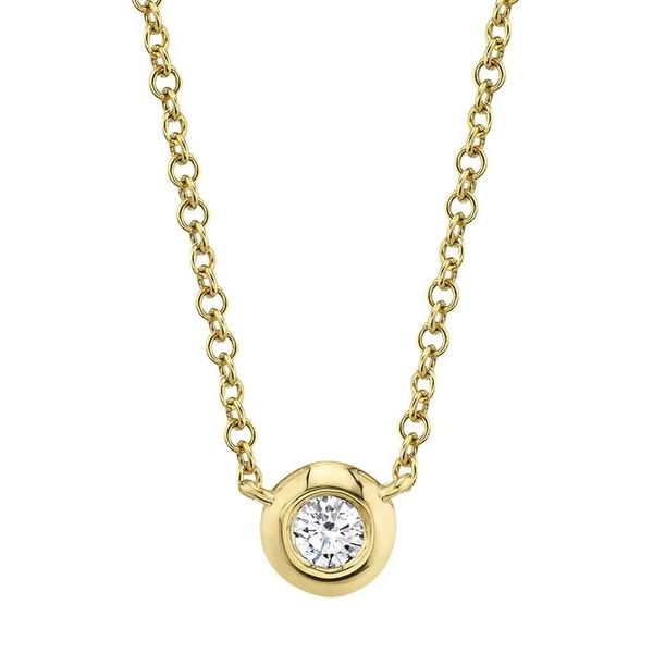 14K Yellow Gold Bezel Necklace With 1 Diamond Orin Jewelers Northville, MI