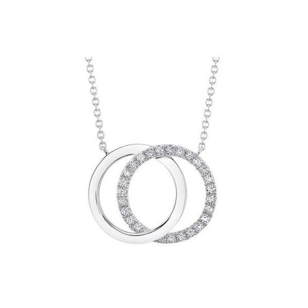 14K White Gold Love Knot Circle Necklace With 25 Diamonds Orin Jewelers Northville, MI