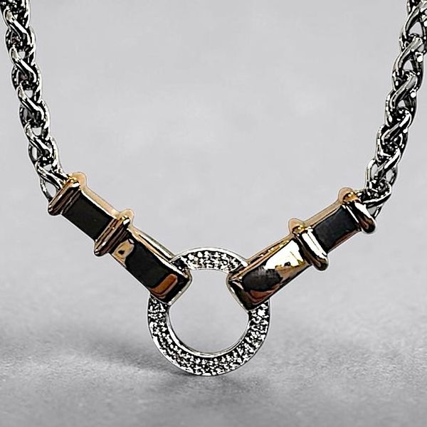 Alwan Vahan Sterling Silver & Diamond Circle Necklace Image 2 Orin Jewelers Northville, MI
