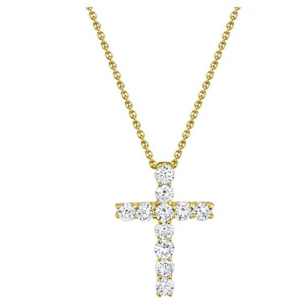 14k Yellow Gold Cross Pendant With 11 Diamonds Orin Jewelers Northville, MI