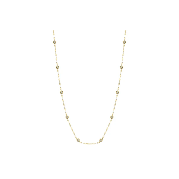 14K Yellow Gold Necklace With 10 Diamonds Image 2 Orin Jewelers Northville, MI