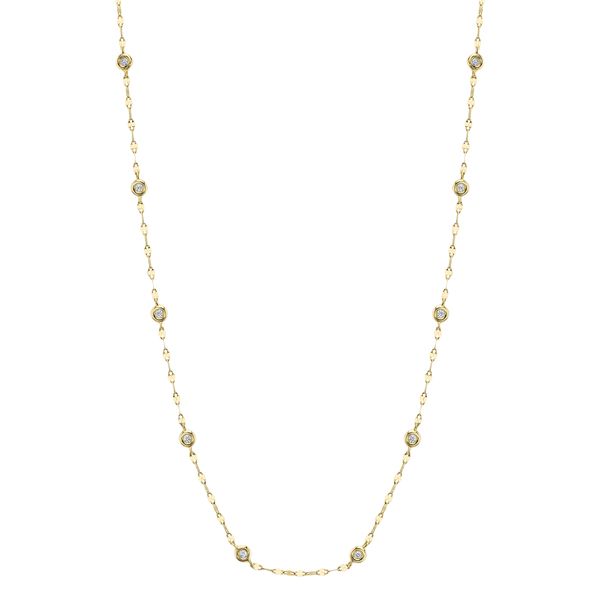 14K Yellow Gold Necklace With 10 Diamonds Image 4 Orin Jewelers Northville, MI