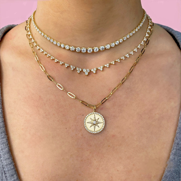 14K Yellow Gold Necklace With 54 Diamonds Image 4 Orin Jewelers Northville, MI