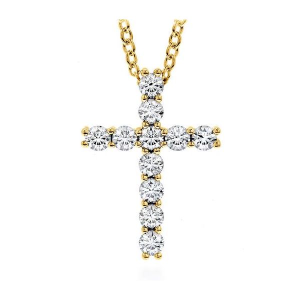 18K Yellow Gold Whimsical Cross Pendant by Hearts On Fire Orin Jewelers Northville, MI