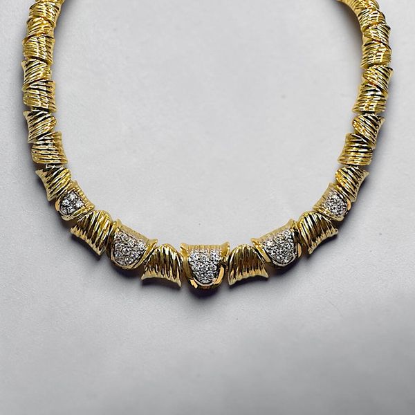 18K Sculptural Diamond Necklace Orin Jewelers Northville, MI