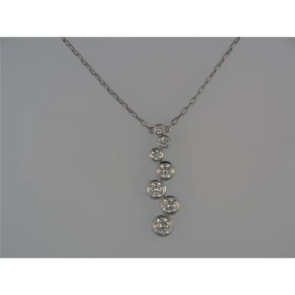 Lady's 14K White Gold Necklace w/7 Diamonds Orin Jewelers Northville, MI