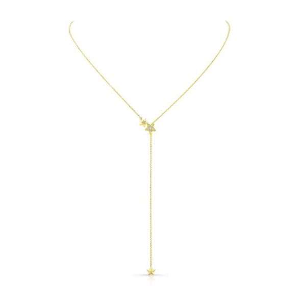 Lady's 14 Karat Yellow Gold Adjustable Star Necklace With 8 Diamonds Orin Jewelers Northville, MI