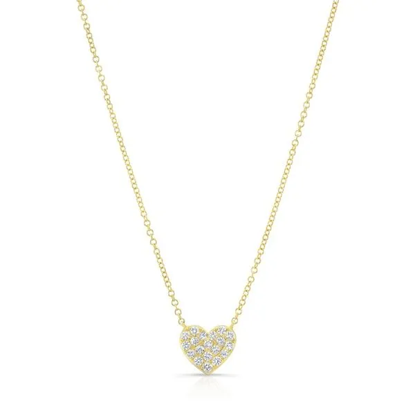 Lady's 14k Yellow Gold Heart Design Necklace With 19 Diamonds Orin Jewelers Northville, MI