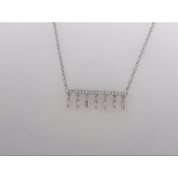 Lady's 14k White Gold Necklace With 23 Diamonds Orin Jewelers Northville, MI