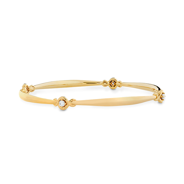 Lady's 18k Yellow Gold Optima Four Station Diamond Bangle By Hearts On Fire Orin Jewelers Northville, MI
