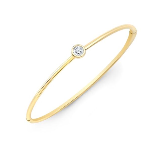 18k Yellow Gold Bangle Bracelet With 1 Diamond Orin Jewelers Northville, MI