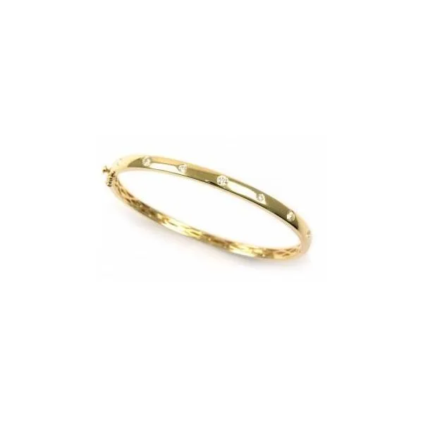 Lady's Yellow Gold 14 Karat Bangle Bracelet With 7 Diamonds Orin Jewelers Northville, MI