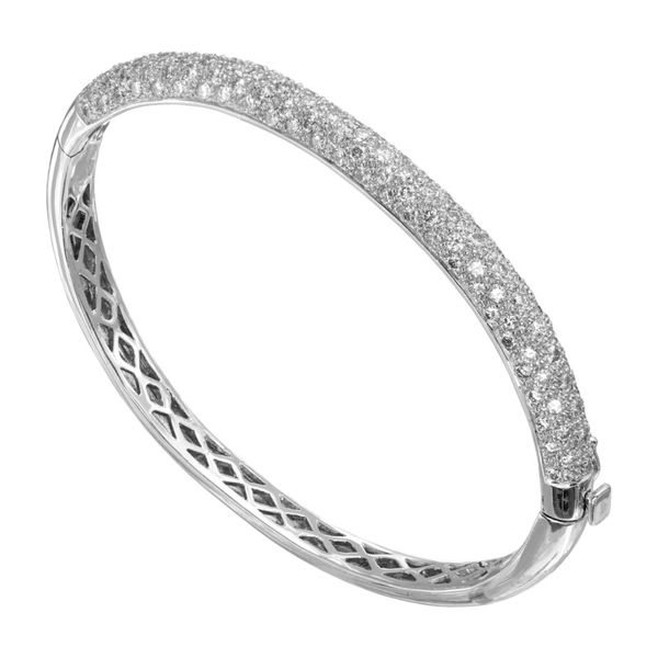 18k White Gold Bangle Bracelet With 124 Diamonds Orin Jewelers Northville, MI