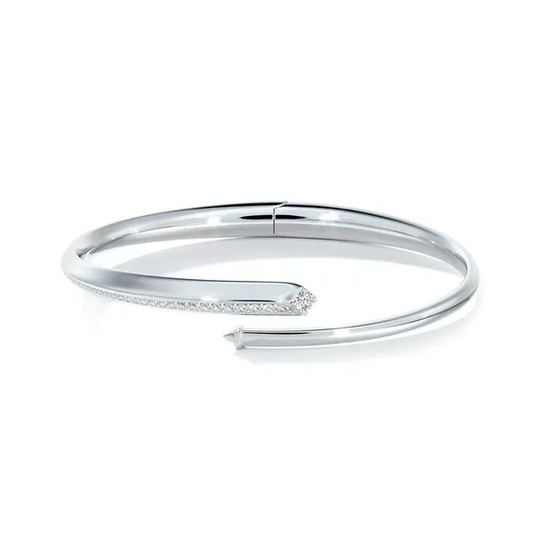18k White Gold Bangle Bracelet With 40 Diamonds Orin Jewelers Northville, MI