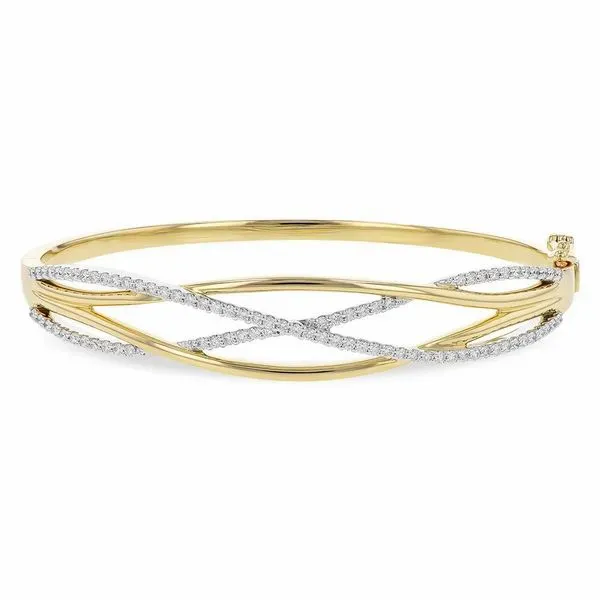 14k Two Tone Bangle Bracelet With 83 Diamonds Orin Jewelers Northville, MI