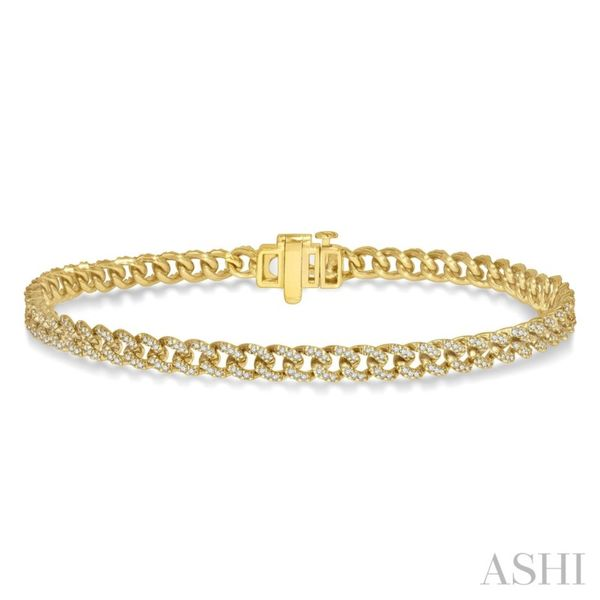 14k Yellow Gold Curb Link Bracelet With 335 Diamonds Orin Jewelers Northville, MI