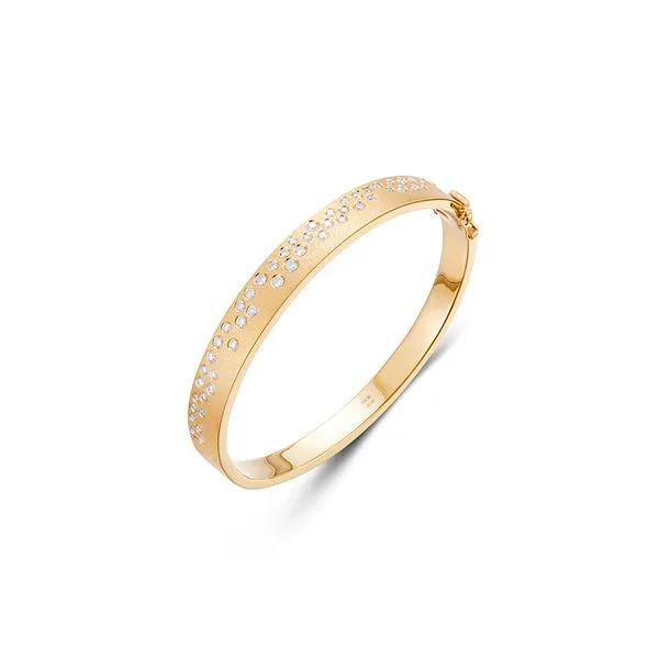 14K Yellow Gold Hinged Bangle Bracelet With 51 Diamonds Orin Jewelers Northville, MI