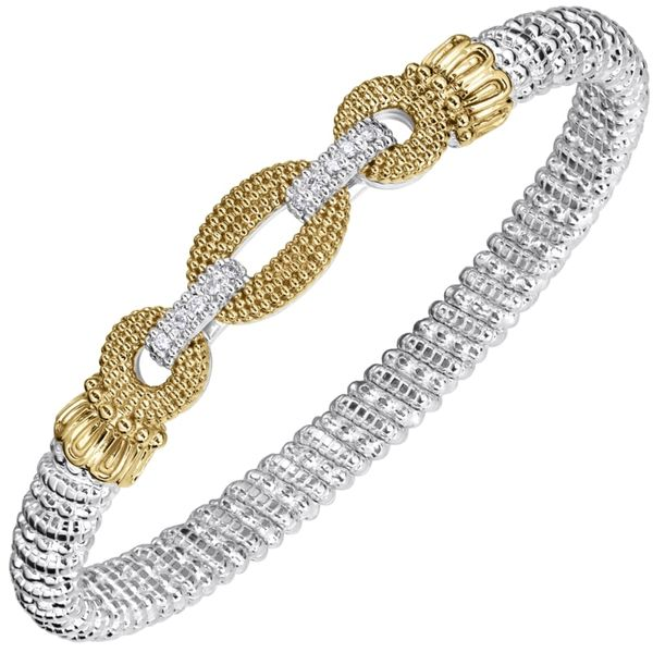 Sterling Silver & 14k Gold Bracelet with Diamonds Orin Jewelers Northville, MI