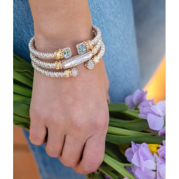 Sterling Silver & 14k Gold Bracelet with Mother-of-Pearl & Diamonds Image 2 Orin Jewelers Northville, MI