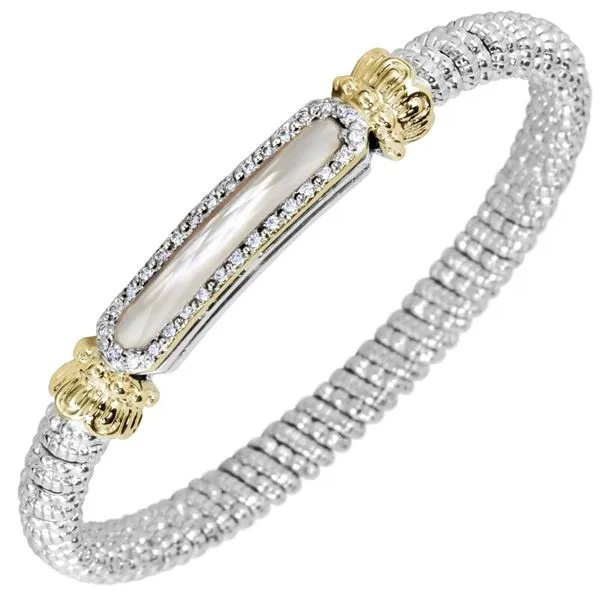 Sterling Silver & 14k Gold Bracelet with Mother-of-Pearl & Diamonds Orin Jewelers Northville, MI