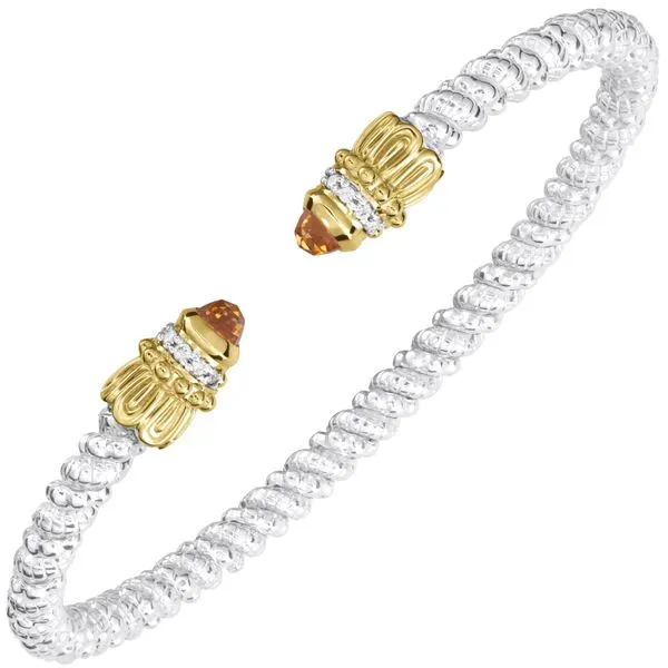 Sterling Silver & 14K Yellow Gold Bracelet With Citrine & Diamonds Orin Jewelers Northville, MI