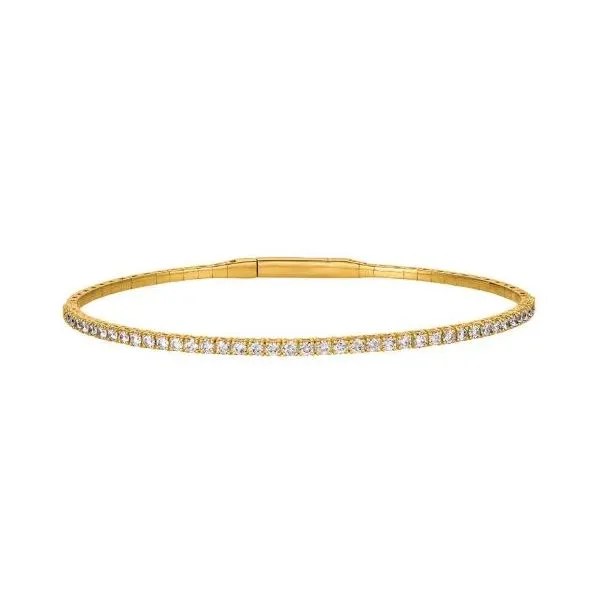 14k Yellow Gold Flex Bangle Bracelet With 41 Diamonds Orin Jewelers Northville, MI