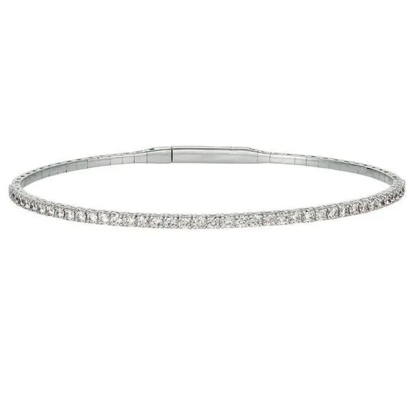 14k White Gold Flex Bangle Bracelet With 34 Diamonds Orin Jewelers Northville, MI