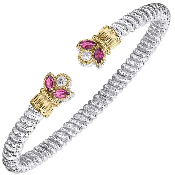 Sterling Silver & 14K Yellow Gold Bracelet With Pink Sapphires & Diamonds Orin Jewelers Northville, MI