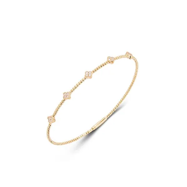 14K Yellow Gold Flex Bangle Bracelet With 20 Diamonds Orin Jewelers Northville, MI