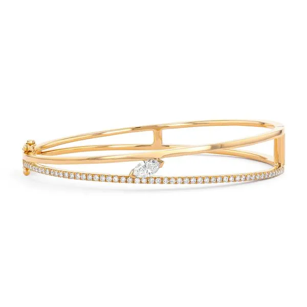 18K Yellow Gold Diamond Bangle Bracelet Orin Jewelers Northville, MI
