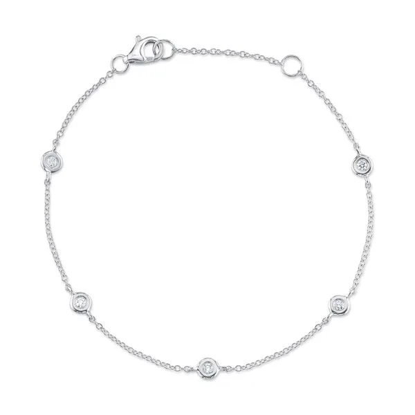 14K White Gold Bracelet With 5 Diamonds Image 2 Orin Jewelers Northville, MI