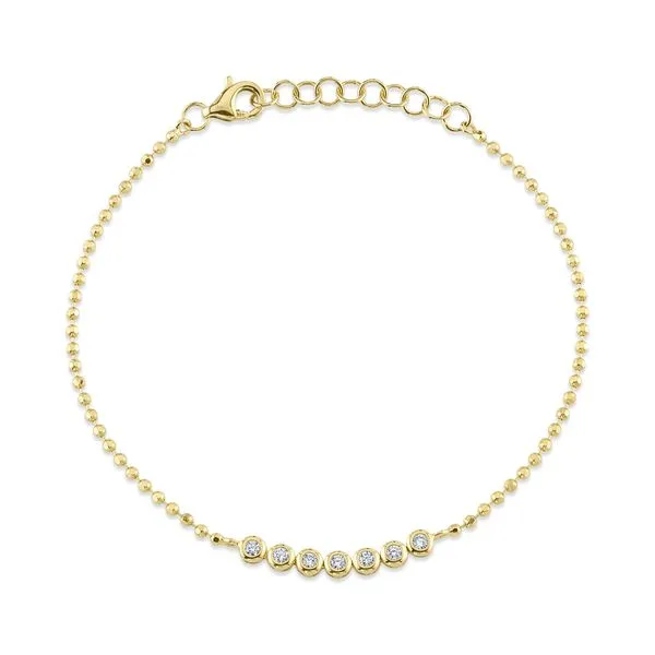 14K Yellow Gold Bracelet With 7 Diamonds Image 2 Orin Jewelers Northville, MI