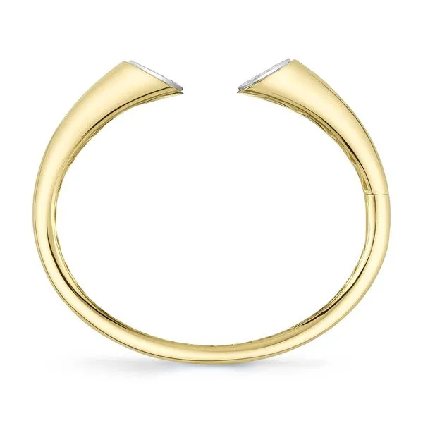 14K Yellow Gold Open Cuff Bangle Bracelet With 26 Diamonds Image 4 Orin Jewelers Northville, MI