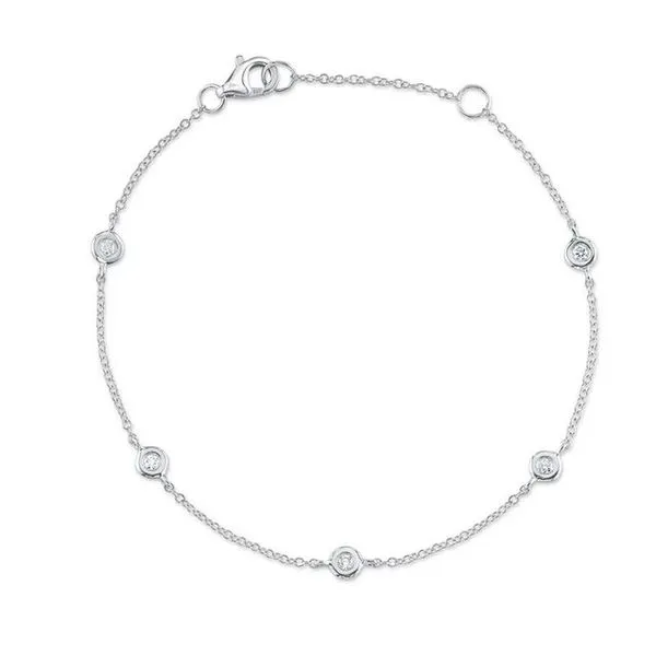 14K White Gold Bracelet With 5 Diamonds Orin Jewelers Northville, MI