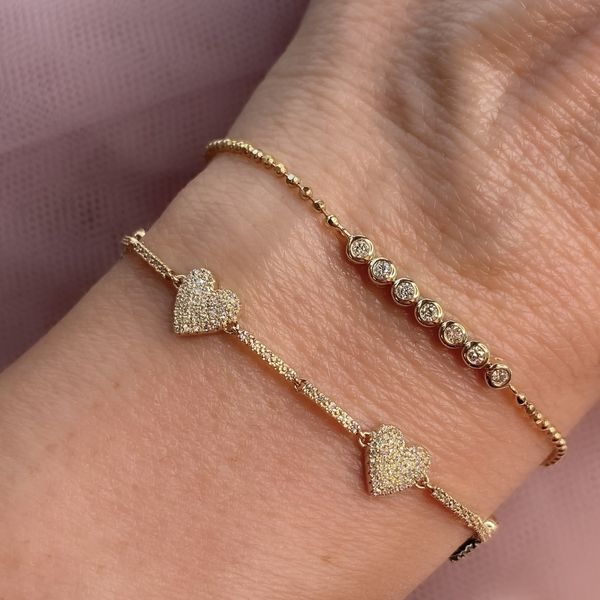 14K Yellow Gold Bracelet With 7 Diamonds Image 3 Orin Jewelers Northville, MI