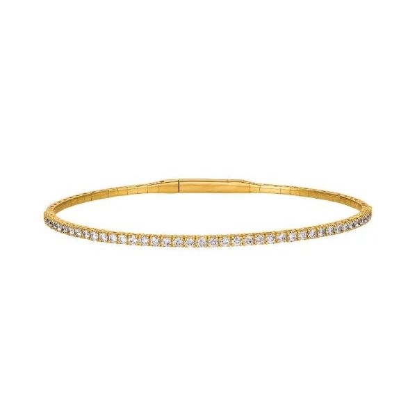 14k Yellow Gold Flex Bangle Bracelet With 41 Diamonds Orin Jewelers Northville, MI