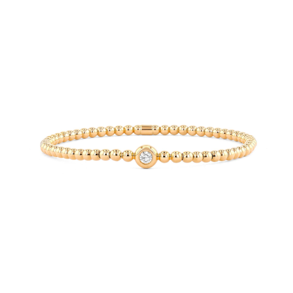 18K Yellow Gold Stretch Bracelet With One Diamond Orin Jewelers Northville, MI