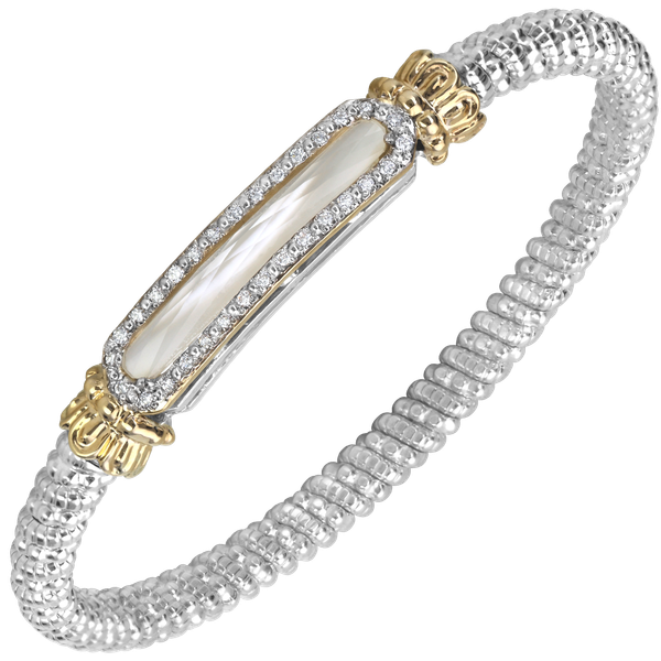 Sterling Silver & 14k Gold Bracelet with Diamonds Orin Jewelers Northville, MI