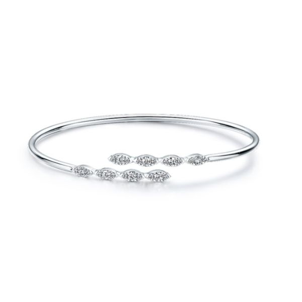 18K White Gold Aerial Marquise Flexi Bangle Bracelet By Hearts On Fire Orin Jewelers Northville, MI