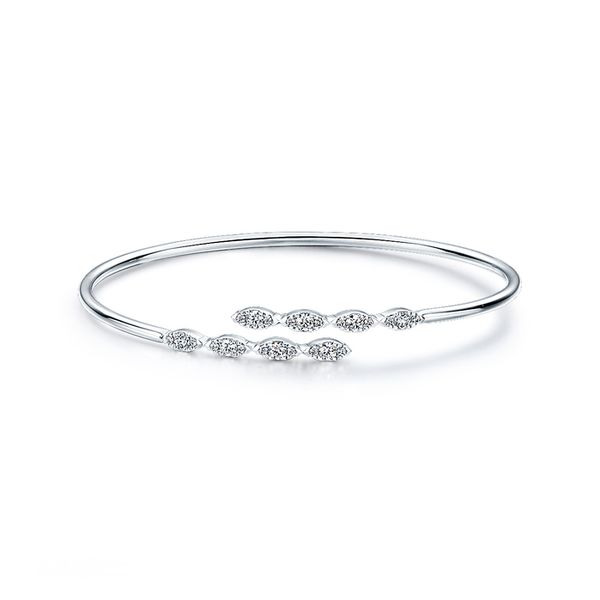 18K White Gold Aerial Marquise Flexi Bangle Bracelet By Hearts On Fire Orin Jewelers Northville, MI