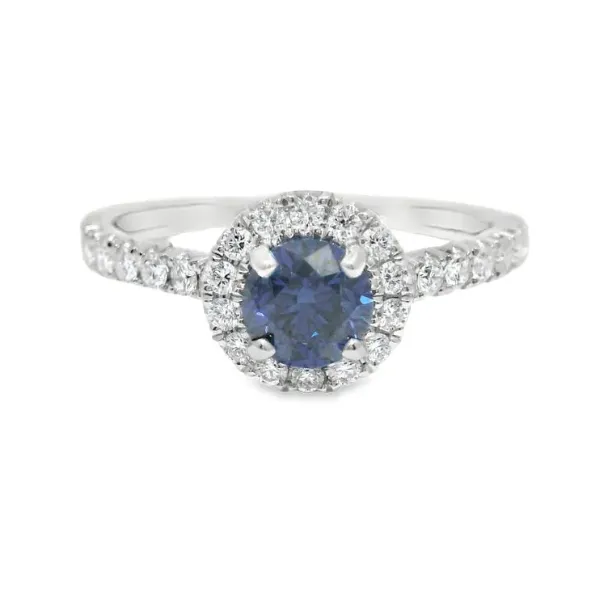 Lady's 14K White Gold Fashion Ring w/1 Sapphire & 32 Diamonds Orin Jewelers Northville, MI