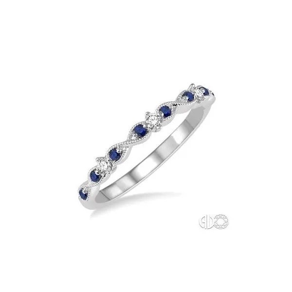 14k White Gold Fashion Ring With 8 Sapphires & 3 Diamonds Orin Jewelers Northville, MI