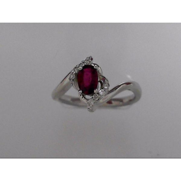 Lady's 14k White Gold Ruby & Diamond Ring Orin Jewelers Northville, MI