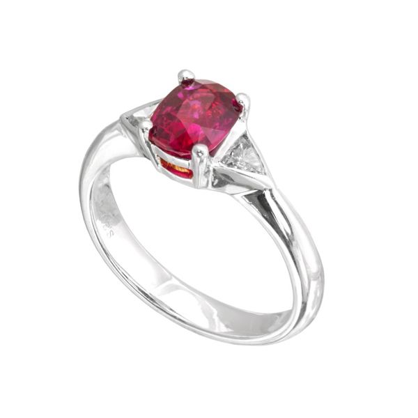 Platinum Ruby & Diamond Ring Orin Jewelers Northville, MI