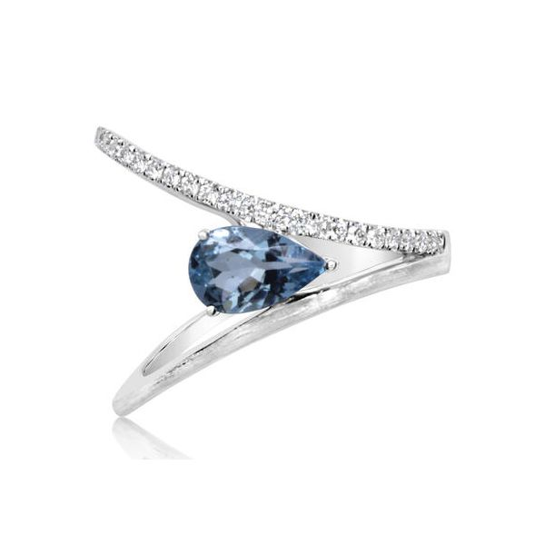 14k White Gold Aquamarine & Diamond Ring Orin Jewelers Northville, MI